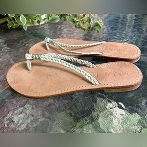 PAJAR | leather flip flop sandals braided detail | size 7